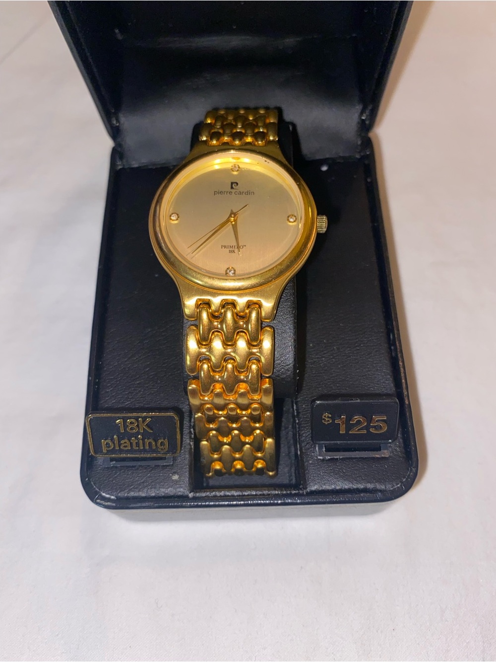 Pierre Cardin Gold and Black Caseback Bracelet Watch